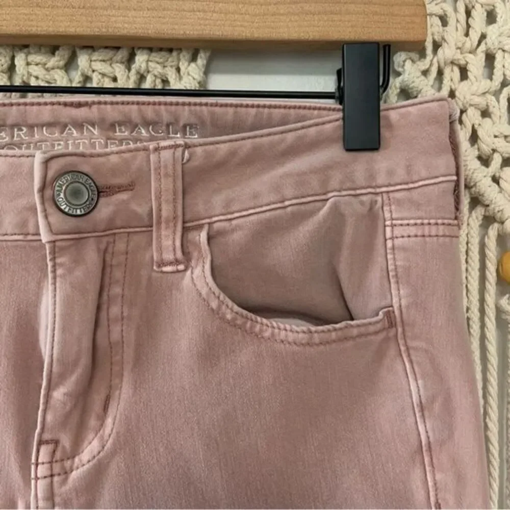 AMERICAN EAGLE Women’s Hi Rise Jegging 360 Super Stretch Light Mauve Pink Size 4 - Picture 6 of 15